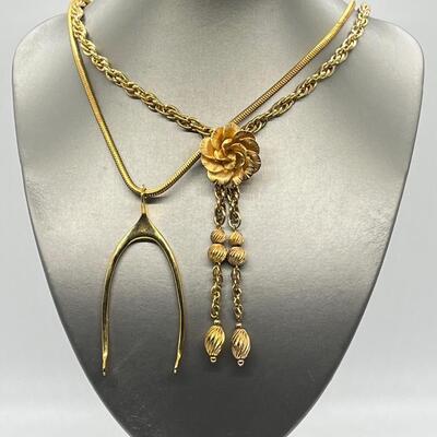 LOT 30: Two Goldtone Necklaces (24