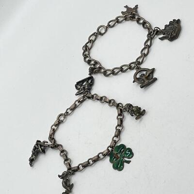 LOT 40: Vintage Charm Bracelets - Some Charms Marked Sterling