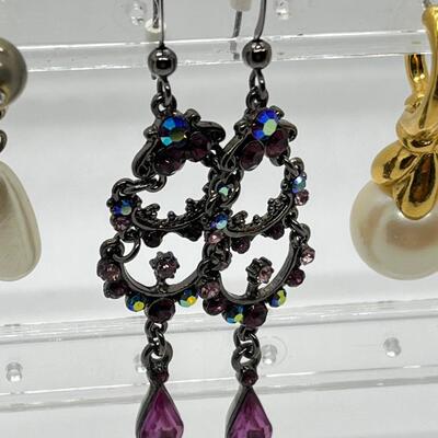 LOT 44:  Vintage Earrings - Pierced and Clip-On