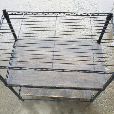 Metal Shelf With Wood Shelves