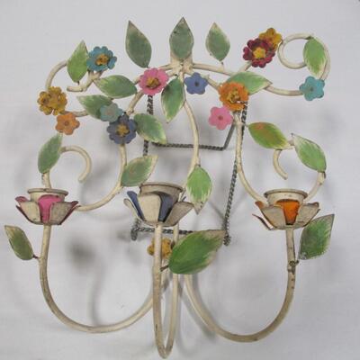Metal Tole Candle Holder