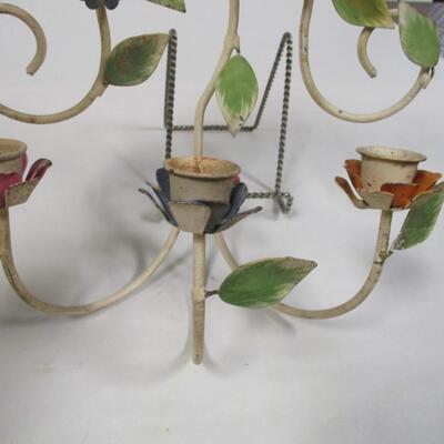 Metal Tole Candle Holder