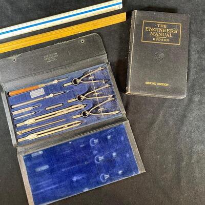 Lot 230. Vintage Drafting Set and Book