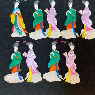 Lot 234. Asian Silk Ornaments