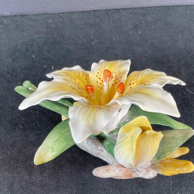 Lot 235 Enameled metal Flower Figurine