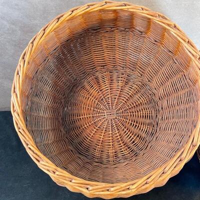 Lot 241  Large Wicker Storage Basket with Lid