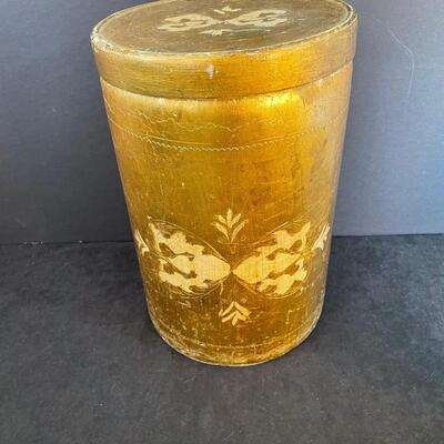 Lot 242.  Vintage Wooden Storage Cylinder