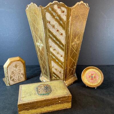 Vintage Wooden Gold Items from Italy