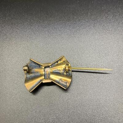 German Sterling Bow Pin with beautiful details
