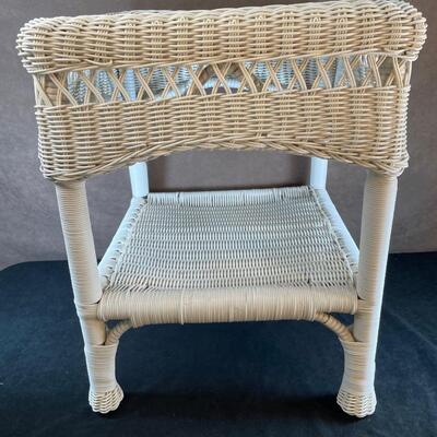 Lot 256. All-Weather Wicker End Table