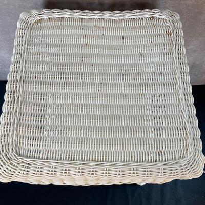 Lot 256. All-Weather Wicker End Table