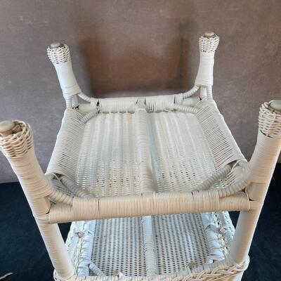 Lot 256. All-Weather Wicker End Table