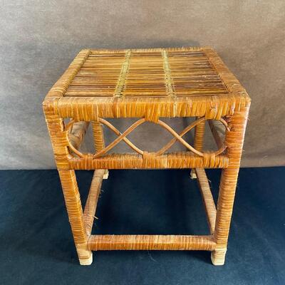 Lot 258. Rattan End Table and Basket