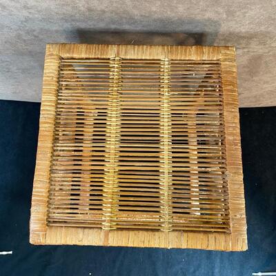 Lot 258. Rattan End Table and Basket