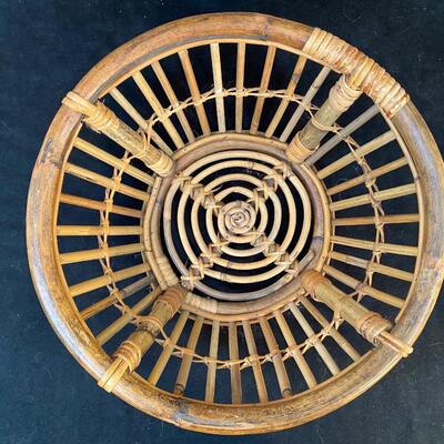 Lot 258. Rattan End Table and Basket