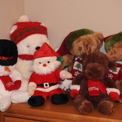 Collection of Christmas stuffed animals