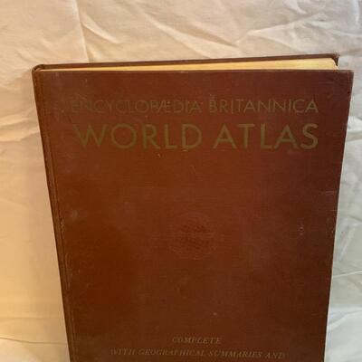 Vintage 1944-1945 World Atlas Encyclopedia Britannica 13â€ wide x 16.5â€ long approx