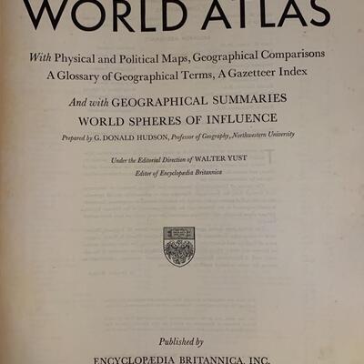 Vintage 1944-1945 World Atlas Encyclopedia Britannica 13â€ wide x 16.5â€ long approx