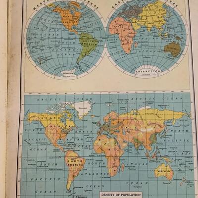 Vintage 1944-1945 World Atlas Encyclopedia Britannica 13â€ wide x 16.5â€ long approx