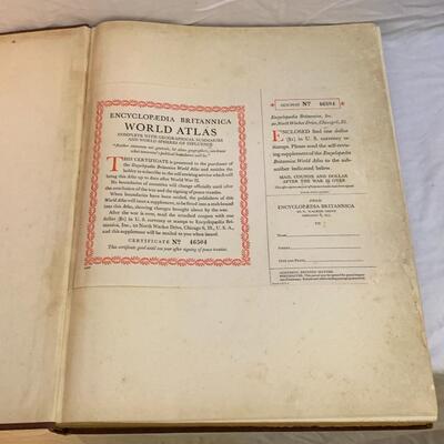 Vintage 1944-1945 World Atlas Encyclopedia Britannica 13â€ wide x 16.5â€ long approx