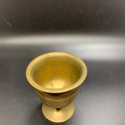 Vintage Brass Cups 3â€ high approx and Candle ðŸ•¯ Stick Holder 5.5â€ high approx