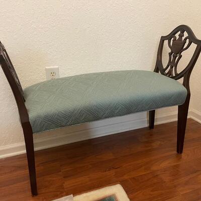 Lot 276. Antique Upholstered Bench