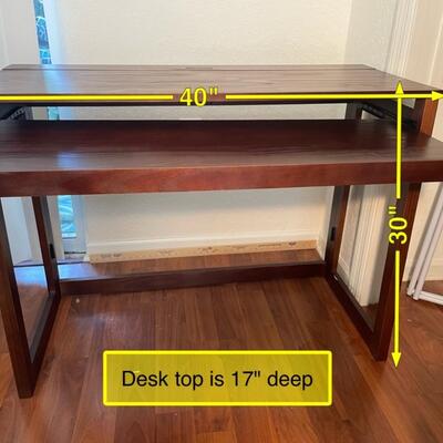 Lot 278. Slim Wood Desk w/Pull-out Tray