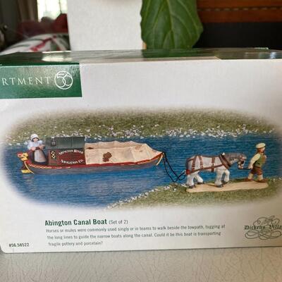 Department 56 ~ Abington Canal Boat ~ Set of 2
