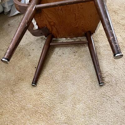 Mid century Wood Accent Chair with shaped wood.