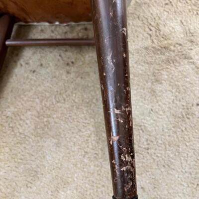 Mid century Wood Accent Chair with shaped wood.