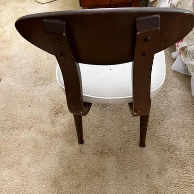 Mid century Wood Accent Chair with shaped wood.