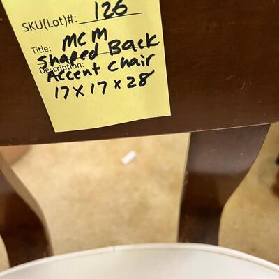 Mid century Wood Accent Chair with shaped wood.