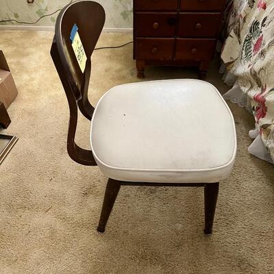 Mid century Wood Accent Chair with shaped wood.