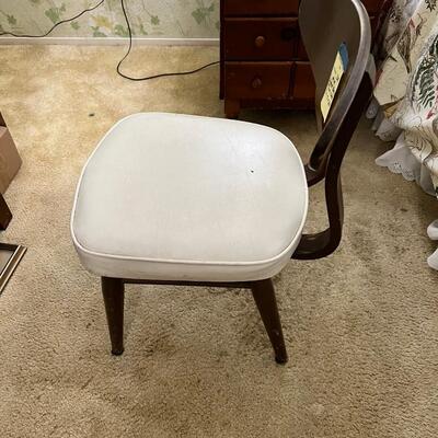 Mid century Wood Accent Chair with shaped wood.