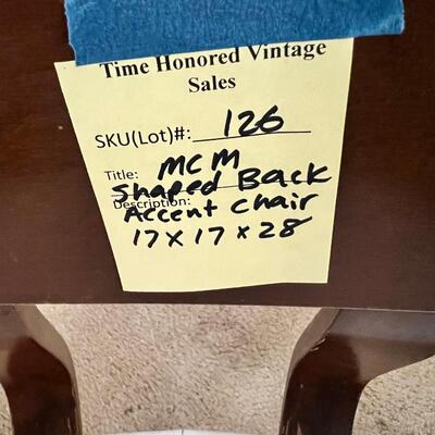 Mid century Wood Accent Chair with shaped wood.