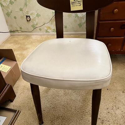 Mid century Wood Accent Chair with shaped wood.