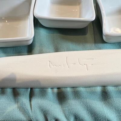 Chip and dips Ramakins 11 heavy William Sonoma white dinner plates