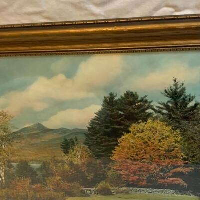 Sawyer Original Hand âœ‹ Colored Photo  22â€wide x 14.5â€ high- Mt. Chocorua â›° and Lake ðŸ’§