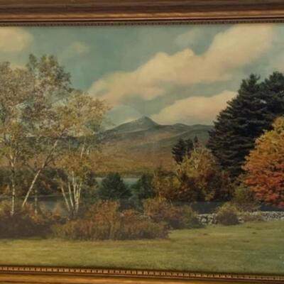 Sawyer Original Hand âœ‹ Colored Photo  22â€wide x 14.5â€ high- Mt. Chocorua â›° and Lake ðŸ’§