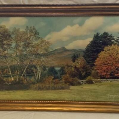 Sawyer Original Hand âœ‹ Colored Photo  22â€wide x 14.5â€ high- Mt. Chocorua â›° and Lake ðŸ’§