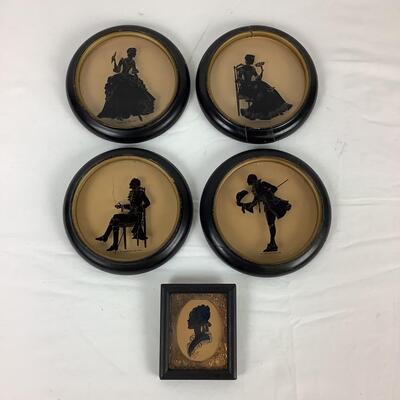 5174 Antique Silhouette & Washington Period Style 1700-1800 Silhouettes Series of 4