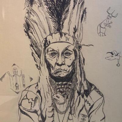 G. S. Wells artwork 16.5â€ wide x 20.5â€ high - Original Pen ðŸ–Š and Ink ðŸ–‹ drawing
