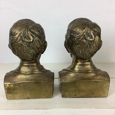5181 Vintage Abe Lincoln Bust Bookends & P.M. Craftsman Symbol of our Nation Eagle Decor