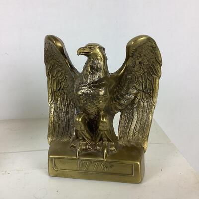 5181 Vintage Abe Lincoln Bust Bookends & P.M. Craftsman Symbol of our Nation Eagle Decor