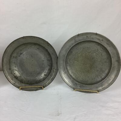 5184 Early Antique Pewter Plates