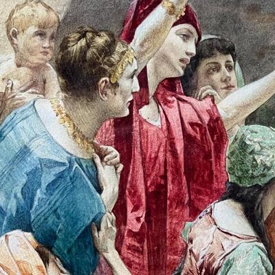 Frank Schlitzer Significant Watercolor of Christ carrying the cross to Calvary