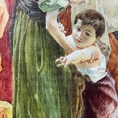 Frank Schlitzer Significant Watercolor of Christ carrying the cross to Calvary