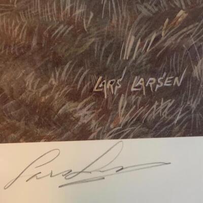 Lars Larsen "Absent" Framed Signed âœï¸ Numbered Print Ducks ðŸ¦†  Unlimited 35â€ wide x 28â€œ high