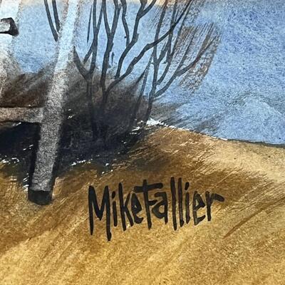 Lovely Mike Fallier large original Watercolor rural Kansas Barn