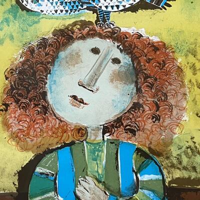 Girl with Owl Print by Graciela Boulanger